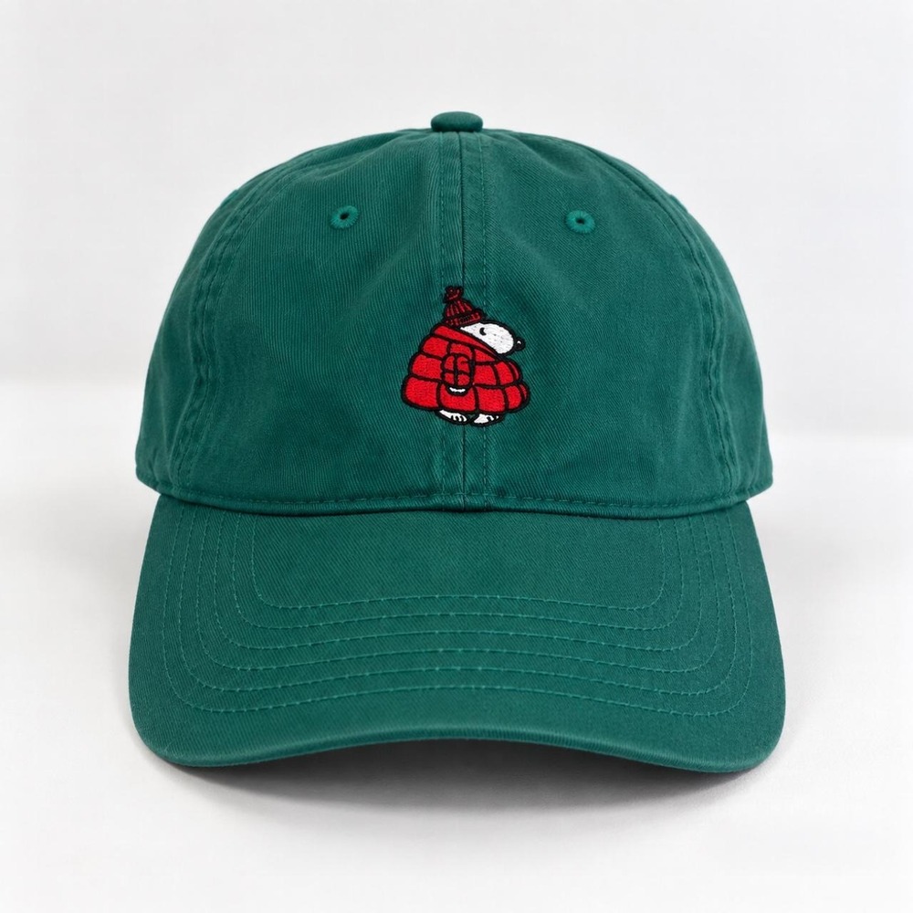 Peanuts Snoopy Green Embroidered Baseball Cap